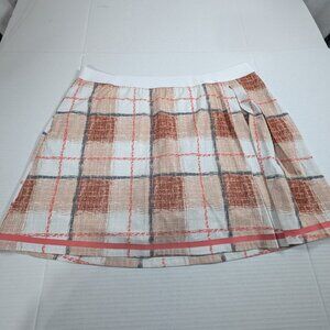 NWT Lady Hagen Women's XL Golf Skort Pleat Plaid UPF 50 Moisture Wicking